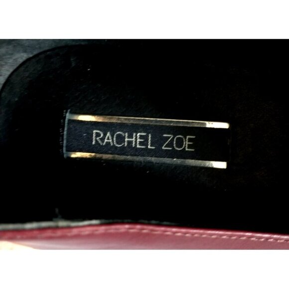 RACHEL ZOE Women's Loafers Leather & Calf Hair Wine Shoes Mirror Accents - 8.5 M - Picture 6 of 8